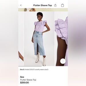 Fits more like a M/L (not XL) - Sea New York Smocked Flutter Blouse